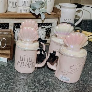 Rae Dunn little mermaid mug with topper